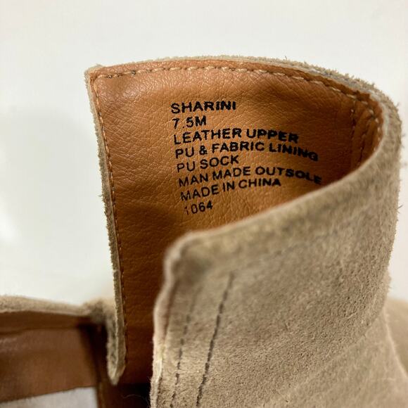 Steve Madden Suede Leather Ankle Boots, womens 7.5 stacked block heel bootie - Picture 7 of 14